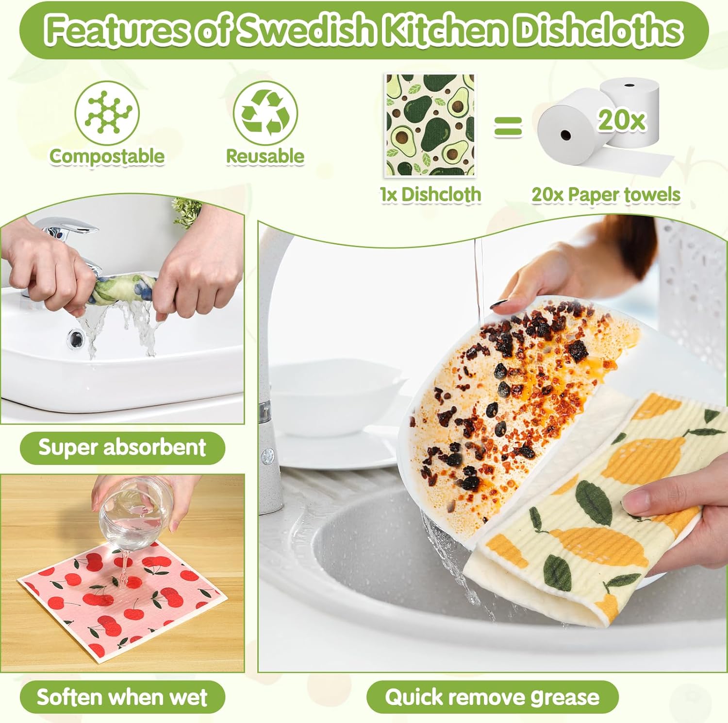 Swedish Dishcloths for Easy Cleaning