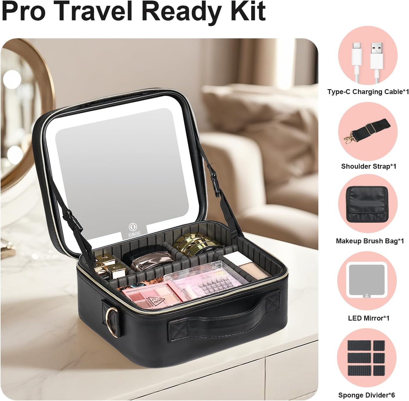 Travel Beauty Mirror Bag